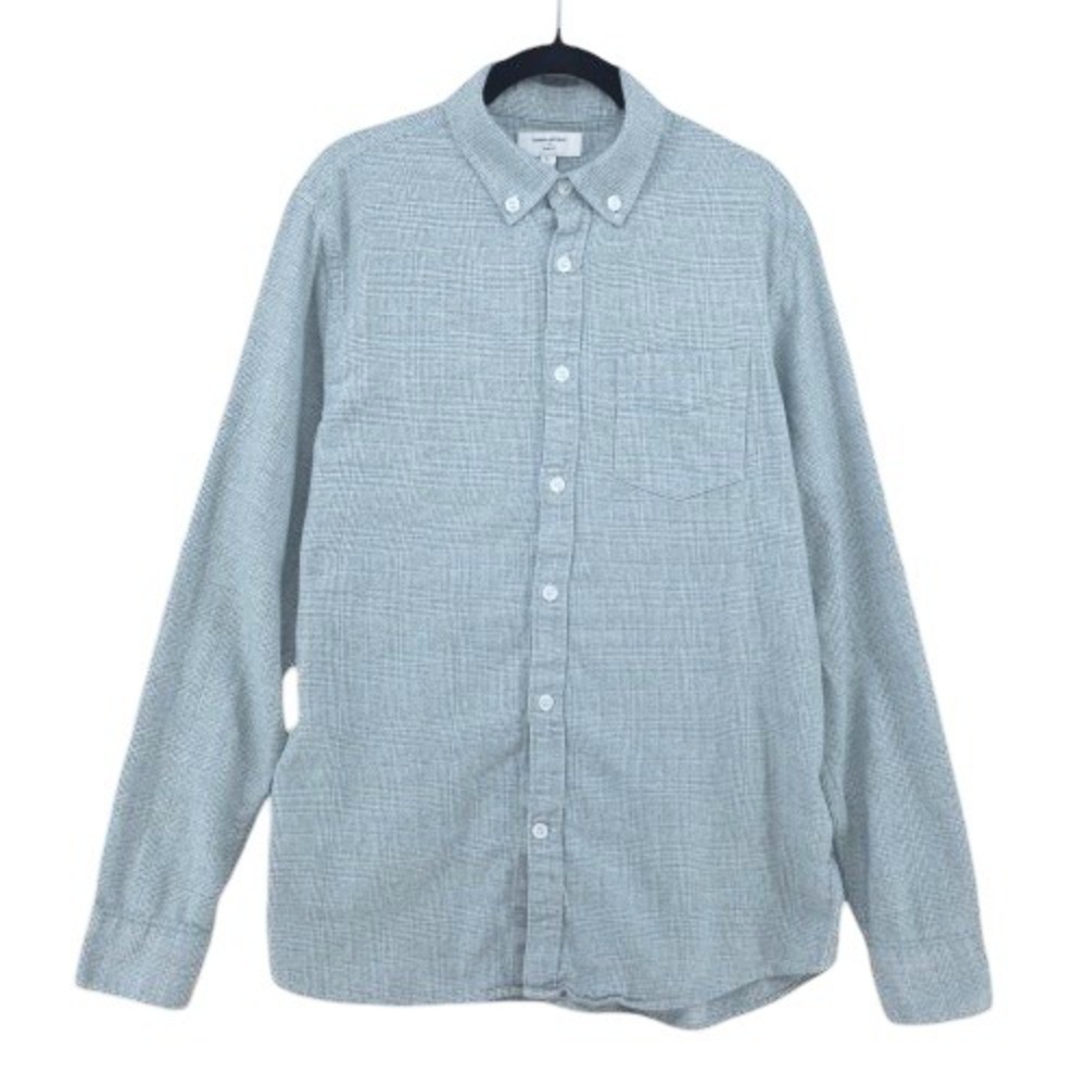 Banana Republic Slim Fit Button Long Sleeve Gray Dress Shirt Mens LT